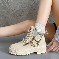 【Ready】? tg high-top womens shoes 23 new autumn popular thick-soled ish sle t boots short boots for women