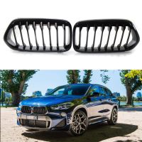 คุณภาพสูง ABS Gloss สีดำรถด้านหน้ากระจังหน้าสำหรับ BMW X2 Series F39ด้านหน้า Grill Grille 2018 2019 2020 2021อุปกรณ์เสริม