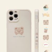 New phone case cute bear cartoon cover for iphone 12 mini 11 13 pro max 7 plus 8 x xs max xr silicone protective capa shell