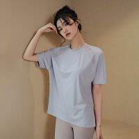 [COD] summer loose running blouse quick-drying fitness short-sleeved hip-covering long sports T-shirt net red top women