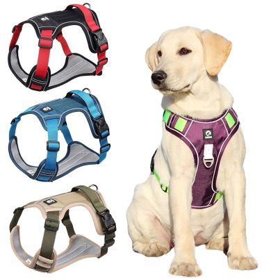 Pet Harness Reflective Dog Harness Vest Adjustable Safety Lead Straps for Medium Large Dogs French Bulldog Walking Harnesses Collars