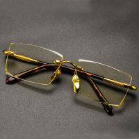 Reading Glasses Man Natural Crystal Stone Lens Acetate Eyeglasses Frame Woman Luxury Brand Rimless Glass Presbyopia