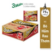 Mì Gói 3 Miền Gold Bò Hầm Rau Thơm 75g30 gói x 75g