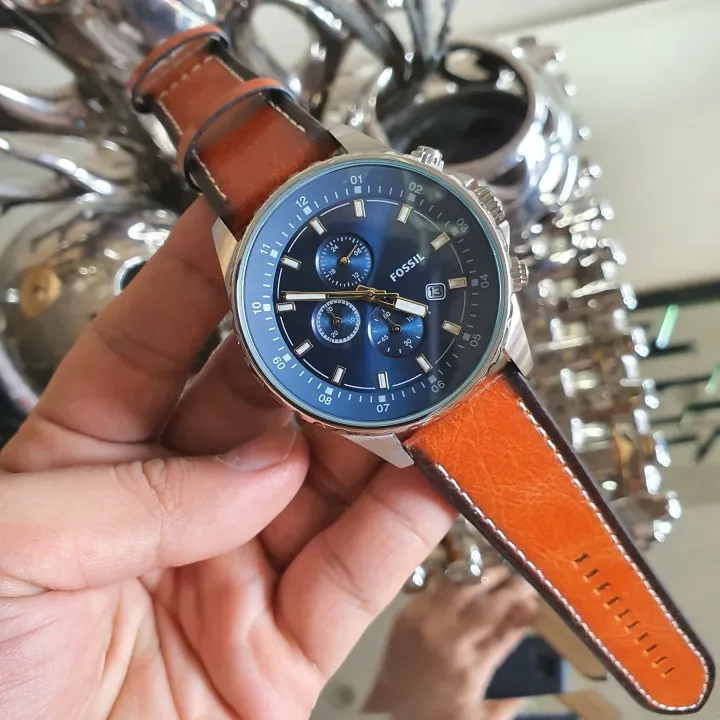 bronson chrono luggage leather watch