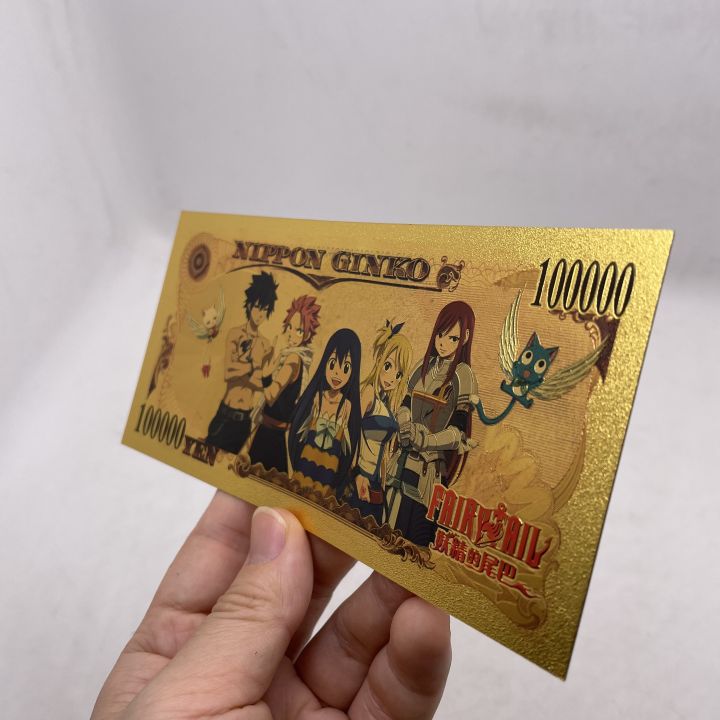 new-5-5-designs-japanese-hot-manga-fairy-tail-anime-10000-yen-gold-banknote-for-childhood-memory-collection-and-gifts