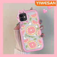 YIWESAN เคสสำหรับ iPhone 11 11 Pro 11 Pro Max,เคสการ์ตูนน่ารักสีชมพูฤดูร้อนมะนาวสีสันสดใสเคสโทรศัพท์โปร่งใสเคสกันกระแทกกันกระแทกเลนส์กล้องถ่ายรูปปิศาจน้อย