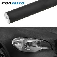 【Limited stock】 FORAUTO สติกเกอร์สีดำติดรถยนต์ประดับเพชร,ฟิล์มไวนิลเงางามสำหรับตกแต่งตัวถังรถยนต์