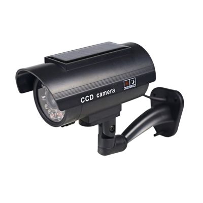 Flashing Dummy CCTV Red LED Light Simulation Surveillance Camera Fake Imitation Indoor Outdoor Waterproof Home Solar Powered