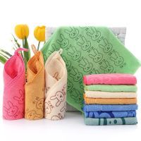 ✓ 1 Pcs Baby Towel Cute Superfine Fiber Kid Bath Towels Washcloth Square Towel Children Kitchen Bathroom Wipe Wash Cloth