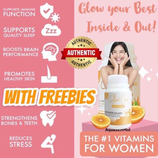 Glow Cee Vitamin C + Collagen (60 capsules) with Freebie Lazada PH