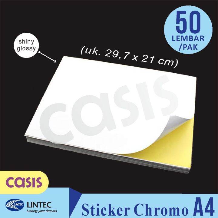 Sticker Chromo A4 Isi 50 Lembar Kertas Stiker Kromo Lintec Glossy A4