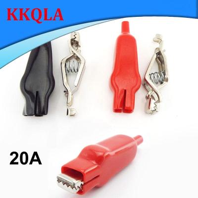 QKKQLA 20A Sheathed Crocodile Alligator Clips battery clips red black Electrical DIY Test Leads for Jumper Wire Cable Roach