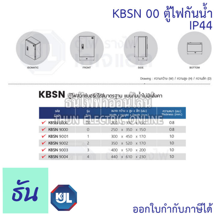 kjl-ตู้ไฟกันน้ำ-ไม่มีหลังคา-kbsn-00-ขนาด-20-x-30-x-15-cm-ip44-ตู้เหล็ก-หนา-คุณภาพดี-ธันไฟฟ้า-thunelectric