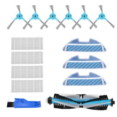 Accessory for Cecotec Conga 1490 Robot Vacuum Cleaner Spares Pack of 1 Main Brush, 4 Hepa Filters, 6 Side Brushes, 3 Mop