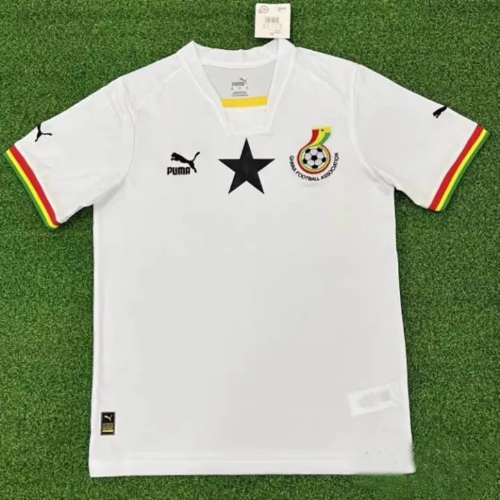 2022 World Cup Ghana Home White Football Jersey Lazada.co.th