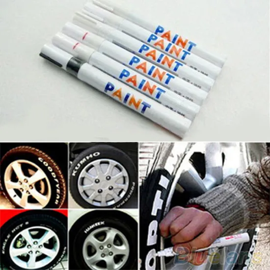 Tire Ink | Paint Pen for Car Tires | Permanent and Waterproof | Carwash Safe (1 Pen, White)