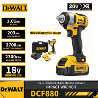 【Brand sale】 ประแจไฟฟ้านำเข้าจากอเมริกา DEWALT DCF 880 บล๊อคไร้สาย บล๊อก ไร้สาย 20V แกน 1/2"(4หุน) แรงบิดสูงสุด 203Nm รุ่น DCF-880(มีแบตเตอรี่ 2 ก้อน)