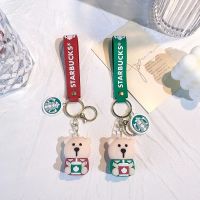 BENEV 3D Starbucks ขวดเก็บความร้อนพวงกุญแจหมีพวงกุญแจเครื่องประดับสายคล้องพวงกุญแจซิลิโคนเด็กหวาน