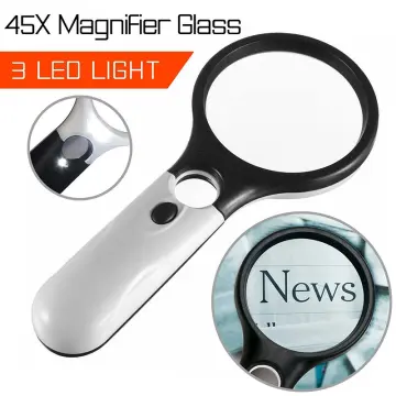 3 LED Light 45X Handheld Magnifier Reading Magnifying Glass Lens