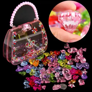 100PCS Plastic Gems Ice Grains Colorful Stones Children Jewels Acrylic  Jewels Ice Counter Crystal Diamonds DIY Crafts Beads Toy