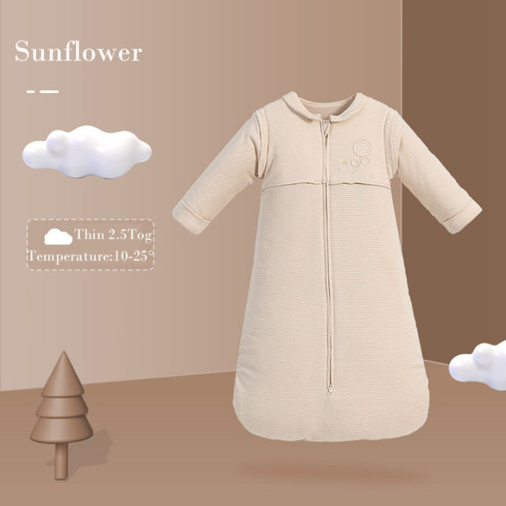 2-5tog3-5tog-ผ้าฝ้ายอินทรีย์-unisex-เด็กแขนยาวถุงนอนสวมใส่ผ้าห่มอุ่น-sleepsack-nest-nightgowns-ชุดเครื่องนอน
