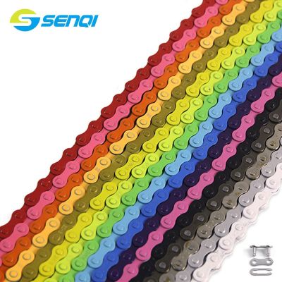 15 Colours 98 Links Fixed Gear Bicycle Chain Single Speed Bike Chain With Chain Connector CZC003
