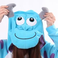 Sulley Cartoon Onesie Sleepwear Men Women Kigurumi Cosplay Costume Pajamas