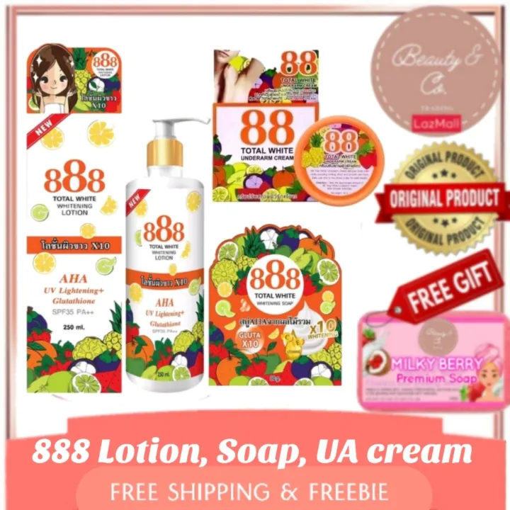 88 Total White Underarm Cream, 888 Lotion and Soap [WITH FREE SFO SOAP ...