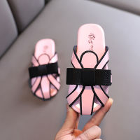 Kids Slippers for Girls Fashion Shallow Summer Home Shoes with Bow-tie 2022 Indoor Girls Bathroom Slippers Kids Slides Nice