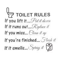 Toilet Rules Bathroom Removable Wall Sticker Vinyl Art Decals DIY Home Decor