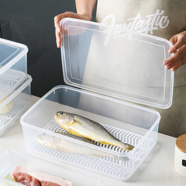 กล่องเก็บอาหารแช่แข็งพร้อมฝาปิด-ถาดและฝาปิดสำหรับจัดระเบียบตู้เย็นกล่องใส่ผักผลไม้อุปกรณ์สำหรับห้องครัว