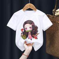 {Match maker}} Nezuko Chibi Kimetsu No Yaiba ตลกเด็กสาวเสื้อยืดเด็กเด็กอะนิเมะของขวัญปัจจุบันเด็กน้อยฮาราจูกุเสื้อผ้า D Rop เรือ