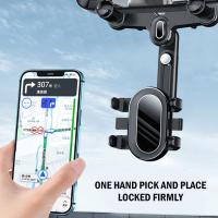 Car Mounted Mobile Phone Holder Universal Telescopic Anti Car Rearview Bracket Adjustment Shake Mirror Navigation On Snap K8H0