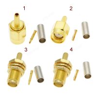 5pcs/lot SMA Male/Female Or RP SMA Male/Female Center Nut Bulkhead Crimp RG174 RG316 LMR100 RF Connector Gold Plated 50 Ohm