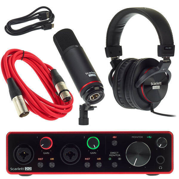 Bộ thu âm Focusrite Scarlett 2i2 Studio và scarlett solo studio Gen 3 Sound  Card Âm Thanh - USB Audio Interface (Focus 3rd Generation - Gen3) |  