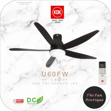 KDK U60FW (60-Inch / 150cm) DC Motor Ceiling Fan with Remote Control and LED Light