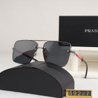 แว่นกันแดดกรอบโลหะใหม่ Prada หรูหราแบรนด์หรูคนดังออนไลน์ย้อนยุคแนวแฟชั่นคลาสสิกสำหรับท่านชายหญิงตกปลากลางแจ้งขี่แว่นตากันแดดแว่นตา