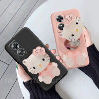 เคสซิลิโคนนิ่ม A78 4G / A58 4G / A98 5G / A78 NFC / A58 NFC เคสนิ่ม A58 OPPO 4G 2023พร้อมเคสกระจกเคทีลายการ์ตูนน่ารัก