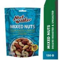 นัทวอล์คเกอร์ มิกซ์นัทเดอลุกซ์ไม่ใส่เกลือ 150 ก. Nut walker Deluxe Roasted &amp; Unsalted Mixed Nuts 150 g.