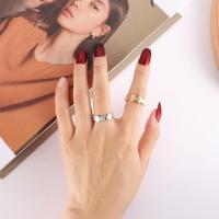 SAILI แหวนกลมรูปเรขาคณิตแบบเรียบง่ายสำหรับผู้หญิงแหวนทองแดงเปิดเครื่องประดับแฟชั่น