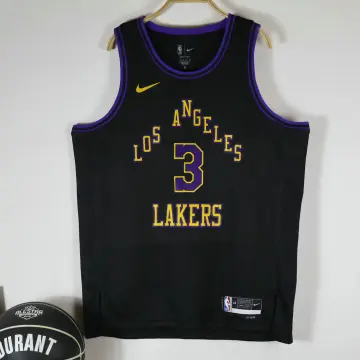 Men's La Lakers Anthony Davis 3 City Edition Basketball Jersey Yellow Shirt  2019-2020