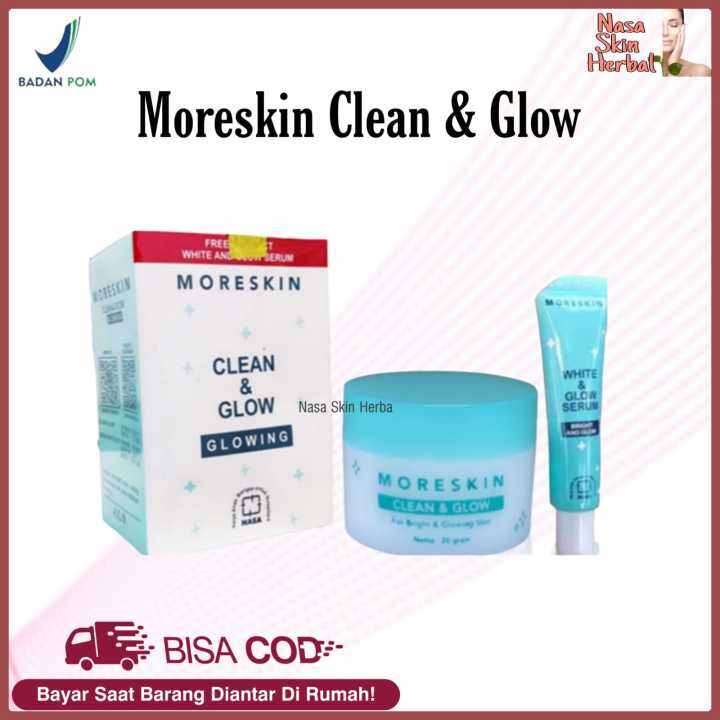 Moreskin clean n glow kemasan terbaru original NASA cream booster