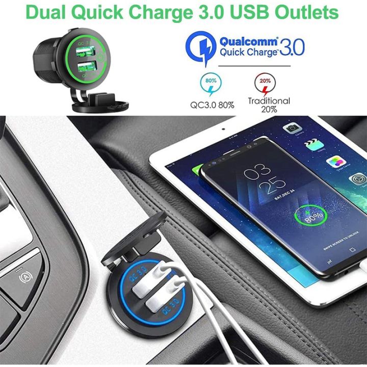 qc-3-0-dual-usb-charger-socket-waterproof-12v-24v-usb-outlet-with-touch-switch-for-car-marine-boat-rv-motorcycle