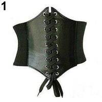 【cw】 корсет underbust corset SexyFaux Leather WideUp WaistShapewear Corsetкорсет женский винтаж