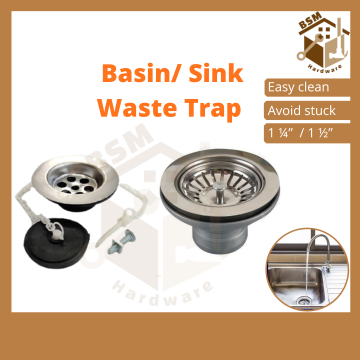 Stainless Steel Sink Waste Trap Sink Trap Basin Trap Kitchen Sink ...