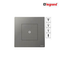 Legrand สวิตซ์ทางเดียว(แบบสัมผัส)1ช่อง สีเทาดำ Touch Switches 1W Switch With Neutral | Mallia Senses | Dark Silver | 281200DS | BTiSmart