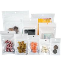 【CC】 100Pcs White/Clear Plastic Retail Pack Poly Zip Lock Pouches Reclosable Ziplock Storage