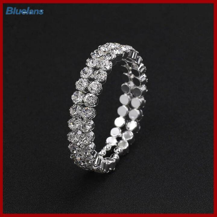 bluelans-ชุดเครื่องประดับพลอยเทียมหรูหรา1ชุดสำหรับผู้หญิงสร้อยคอโชกเกอร์คริสตัลเทียมเทียมสร้อยข้อมือเหมาะสำหรับงานแต่งงานของเจ้าสาว