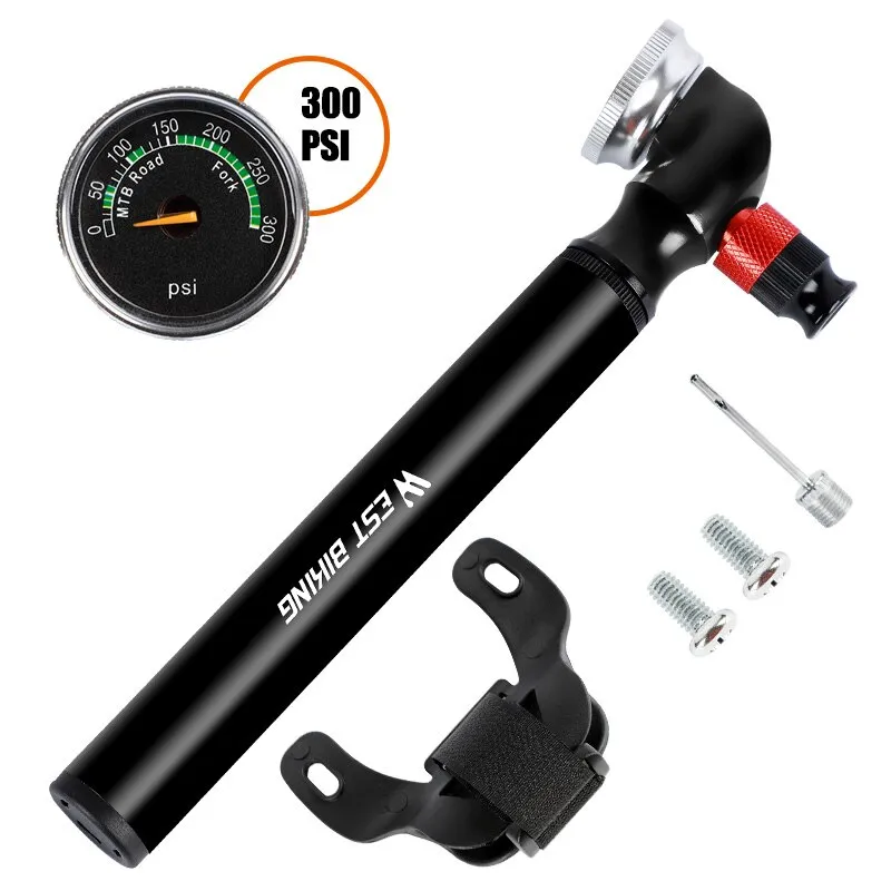 bicycle tire pump with pressure gauge