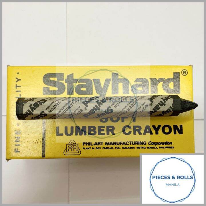 Soft Lumber Crayons [Stayhard] [Black] [12 pcs/box] Lazada PH
